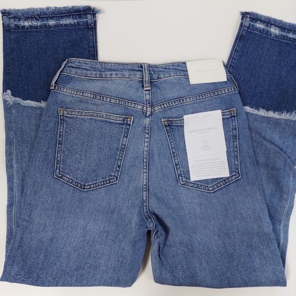 NWT Jonathan Simkhai River High Rise Straight Fray Hem Jeans - Picture 6 of 16
